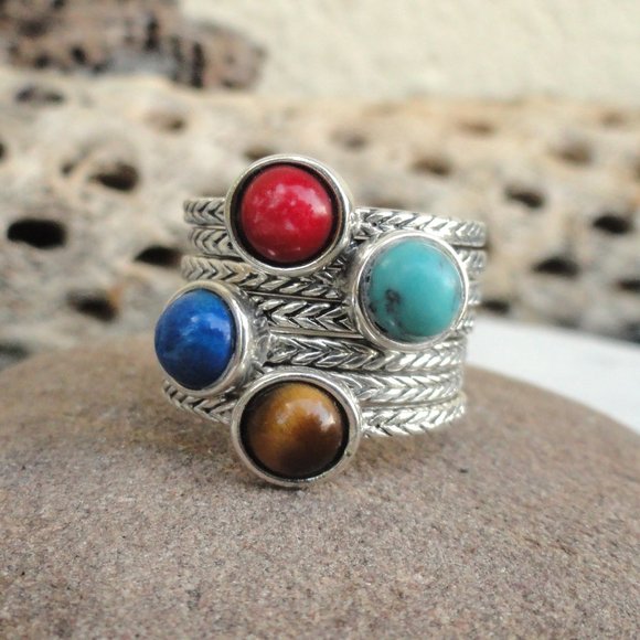 ⃘💍Stackable Gemstone Ring Set✨⃘ - Picture 5 of 15